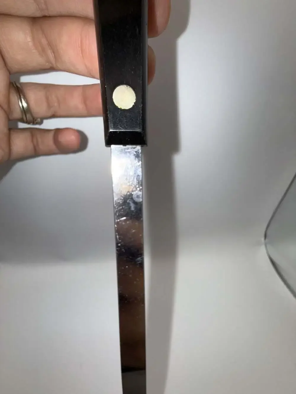 Vintage EKCO Flint Vanadium Stainless Steel Solid Spatula with Black Handle
